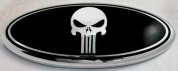 Шильдик эмблема автомобильный SHKP Punisher 125 черный пластик